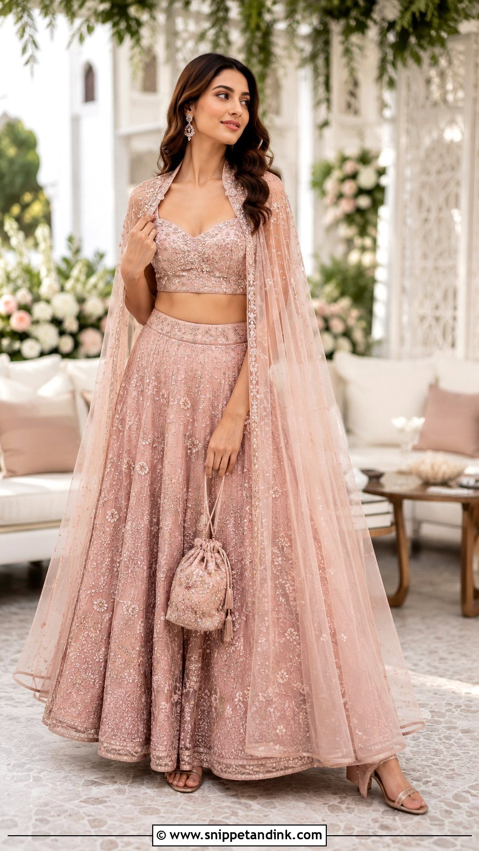 Cape Lehenga Cocktail Dress - Snippet and Ink - 30 Indian Wedding Cocktail Dress Ideas