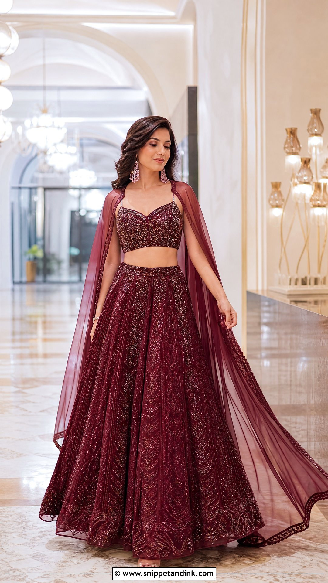 Cape Lehenga DJ Night Outfit - Snippet and Ink - 25 Dj Night Outfits for Indian Wedding