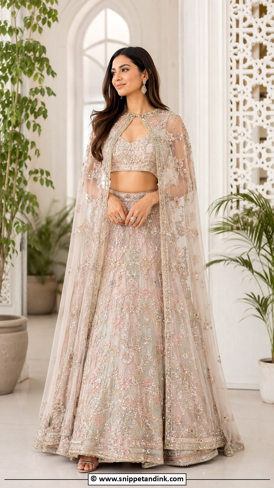 Cape Lehenga Dholki Outfit - Snippet and Ink - 30 Dholki Outfit Ideas