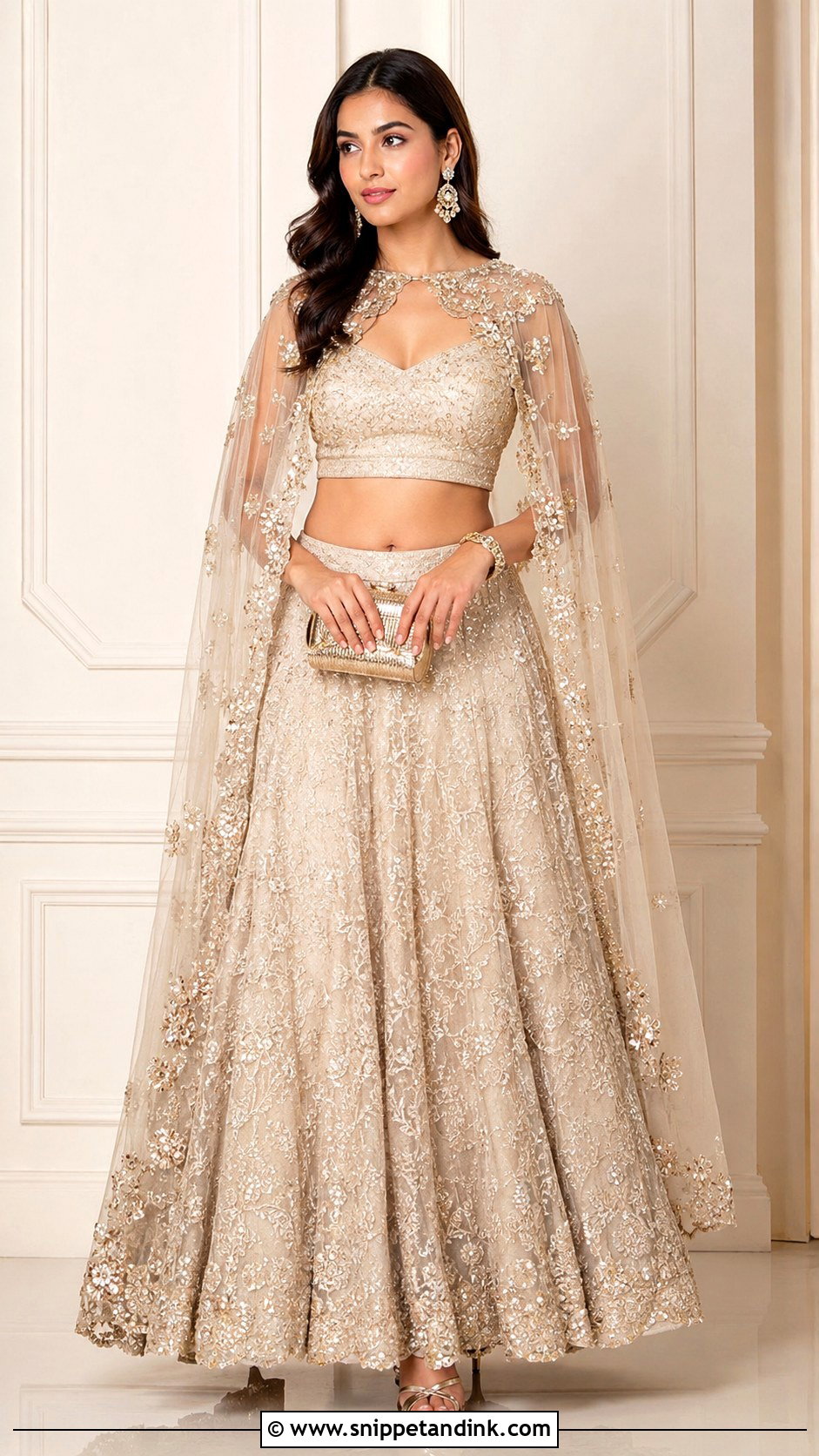 Cape Lehenga Festive Outfit - Snippet and Ink - 25 Indian Festive Outfits