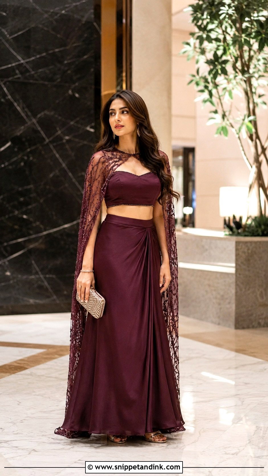 Cape Lehenga For Cocktail - Snippet and Ink - 25 Modern Indian Wedding Outfits Sisters