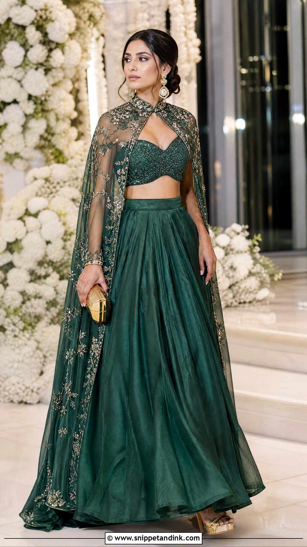 Cape Lehenga For Hindu Wedding - Snippet and Ink - 20 Hindu Wedding Outfit Ideas