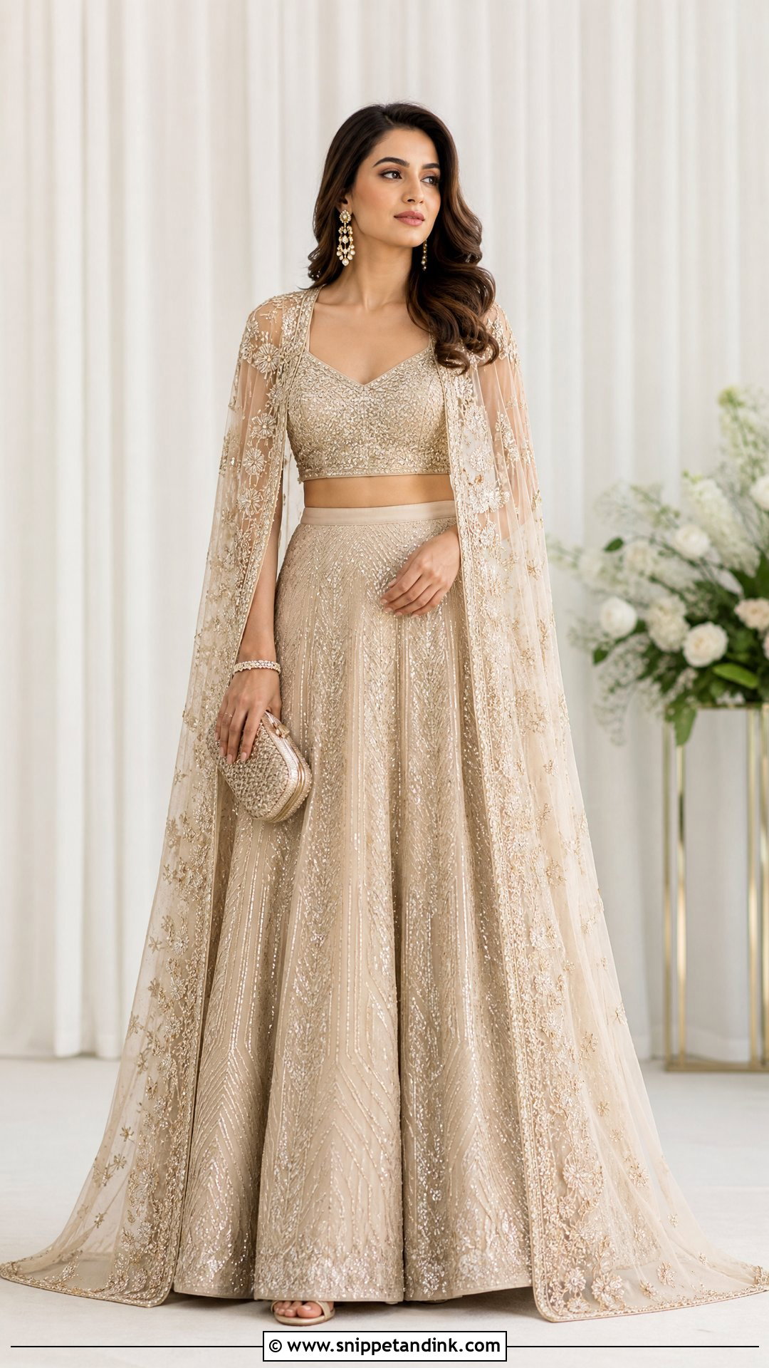 Cape Lehenga For Indian Wedding - Snippet and Ink - 25 Trendy Indian Outfits for Wedding