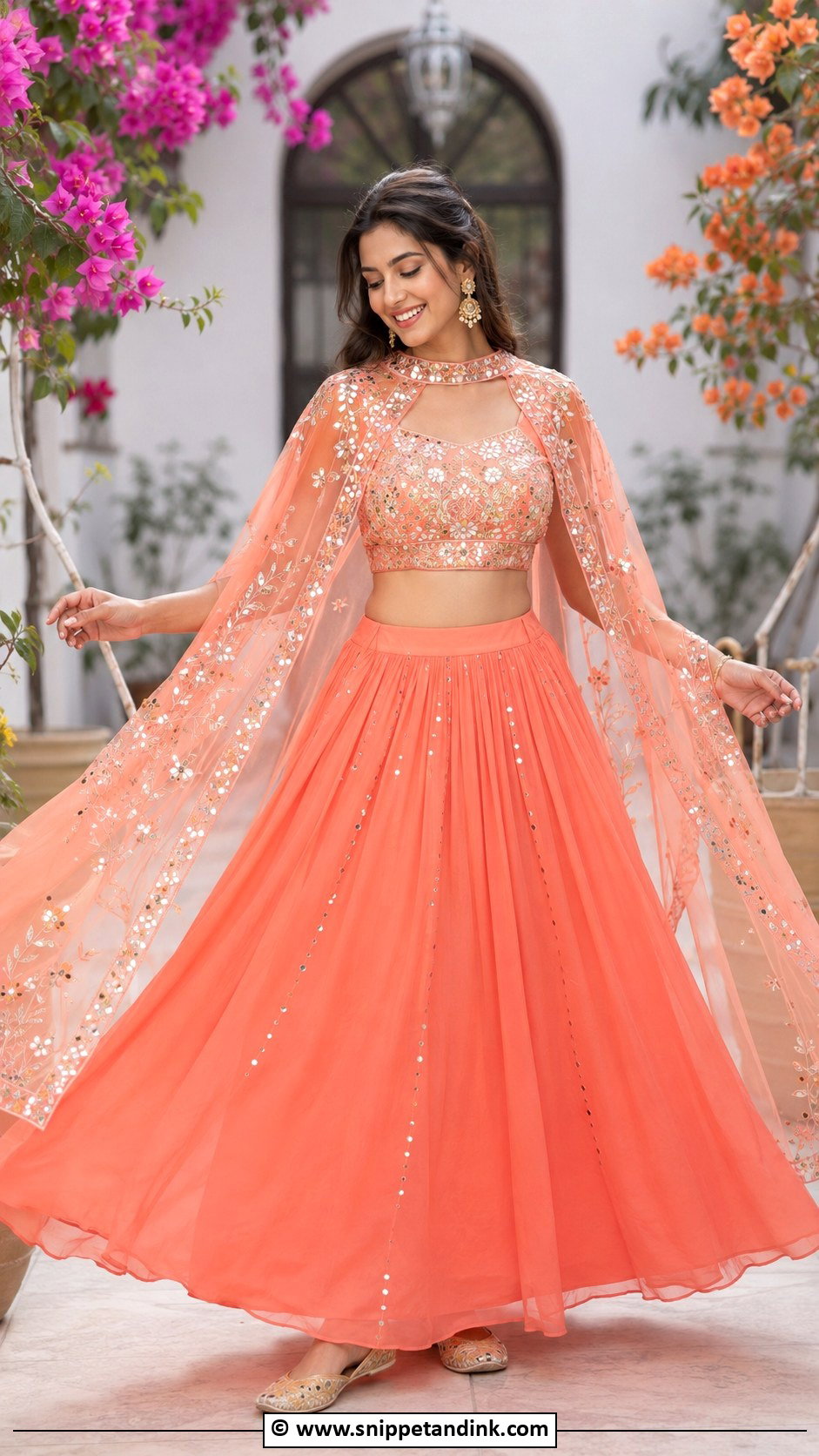 Cape Lehenga For Mehandi - Snippet and Ink - 25 Mehandi Outfit Ideas