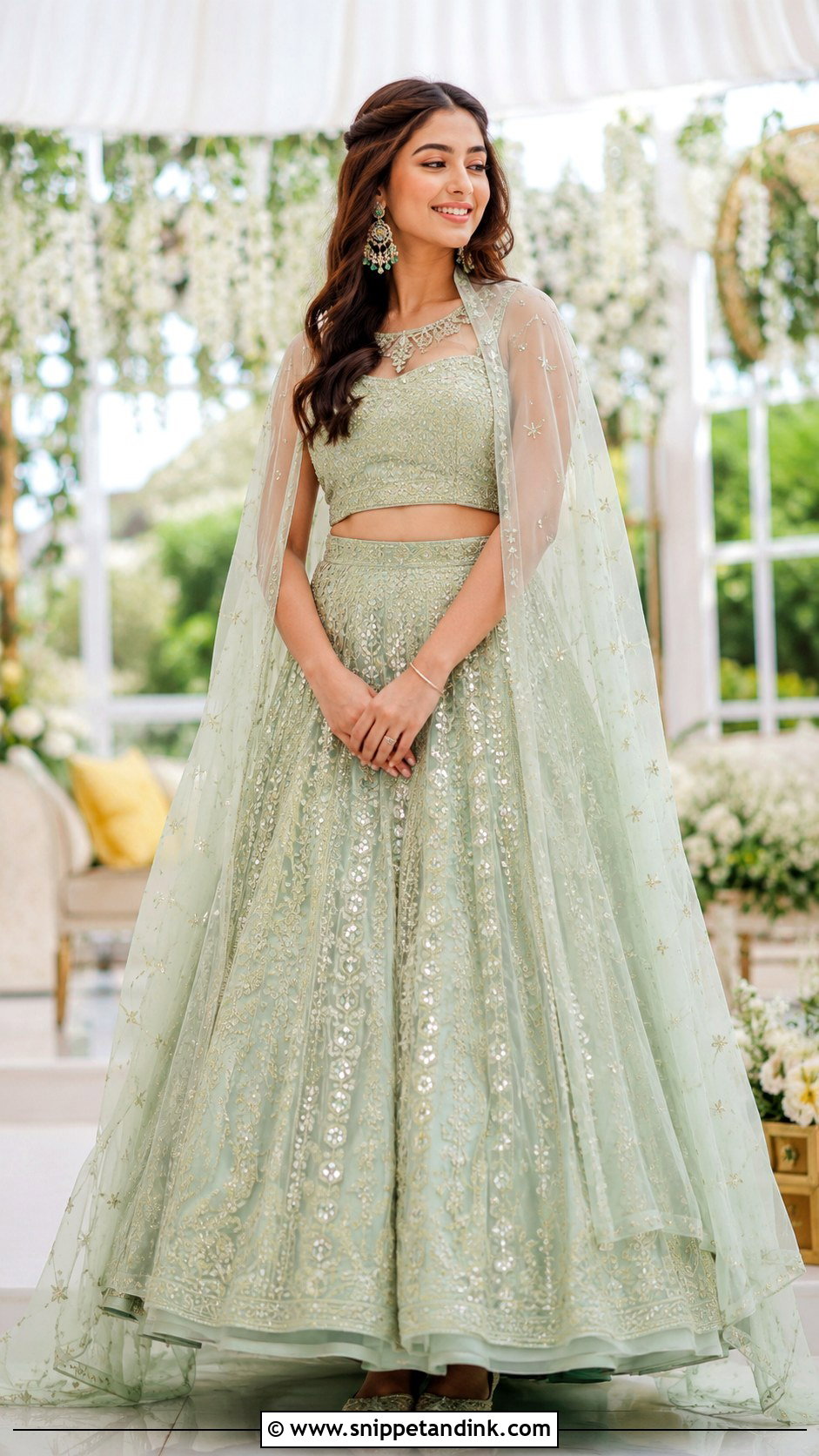 Cape Lehenga For Mehendi Function - Snippet and Ink - 25 Dress for Mehendi Function Ideas