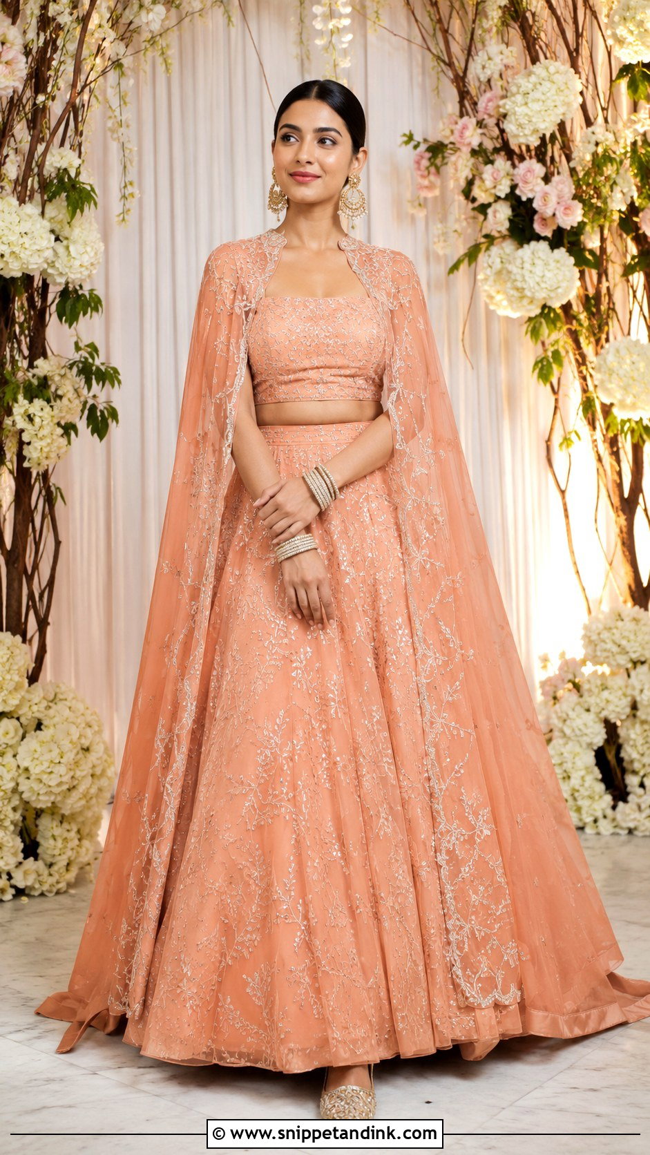 Cape Lehenga For Mehndi Function - Snippet and Ink - 25 Mehndi Function Dress Ideas