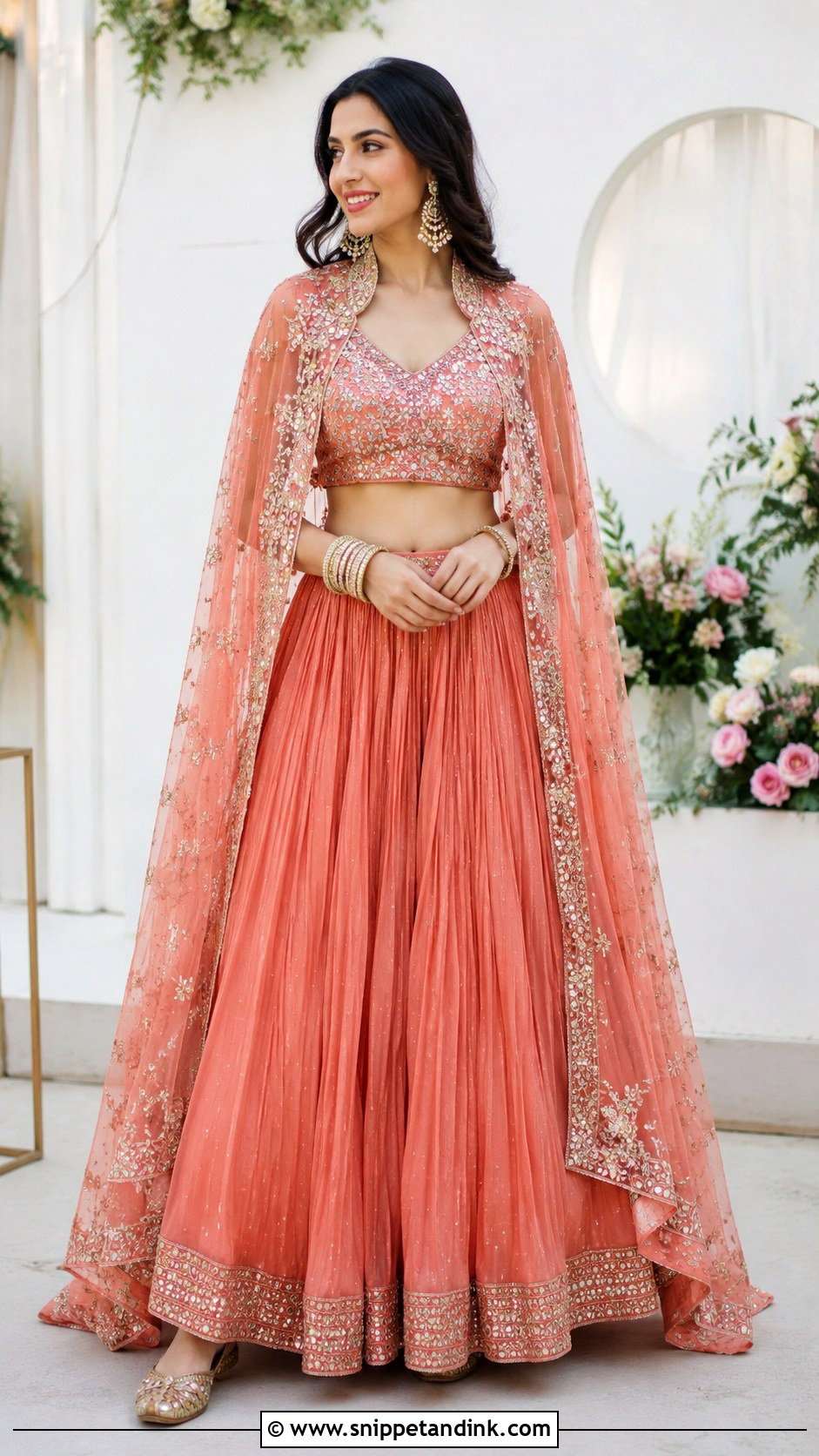 Cape Lehenga For Mehndi Function - Snippet and Ink - 25 Dress for Mehndi Function Ideas