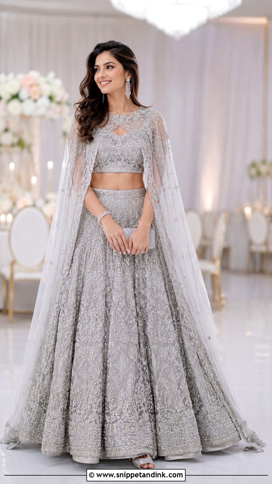 Cape Lehenga For Reception - Snippet and Ink - 25 Indian Wedding Outfits for Brides Sister
