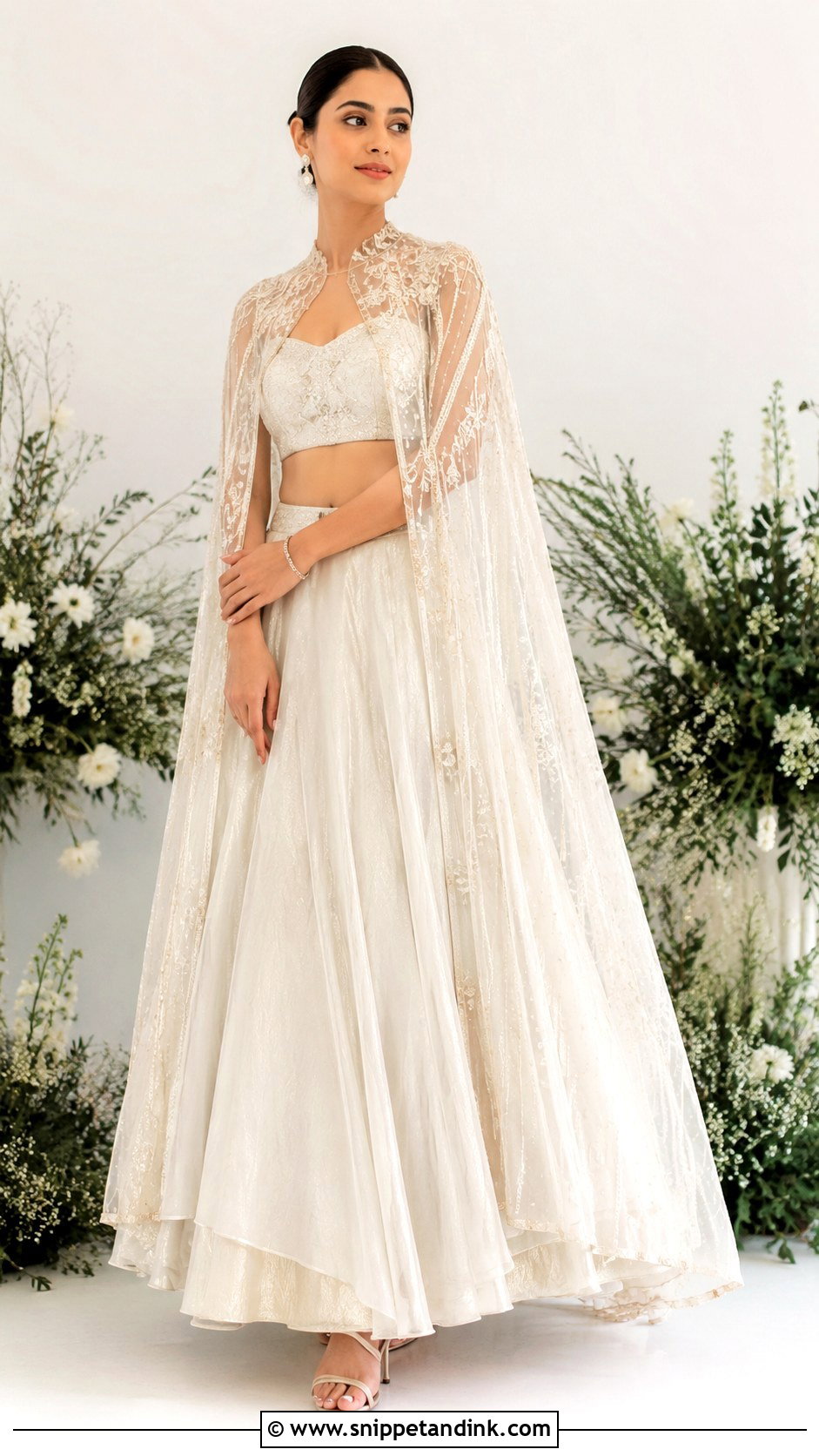 Cape Lehenga For Roka Ceremony - Snippet and Ink - 30 Roka Ceremony Outfits for Bride