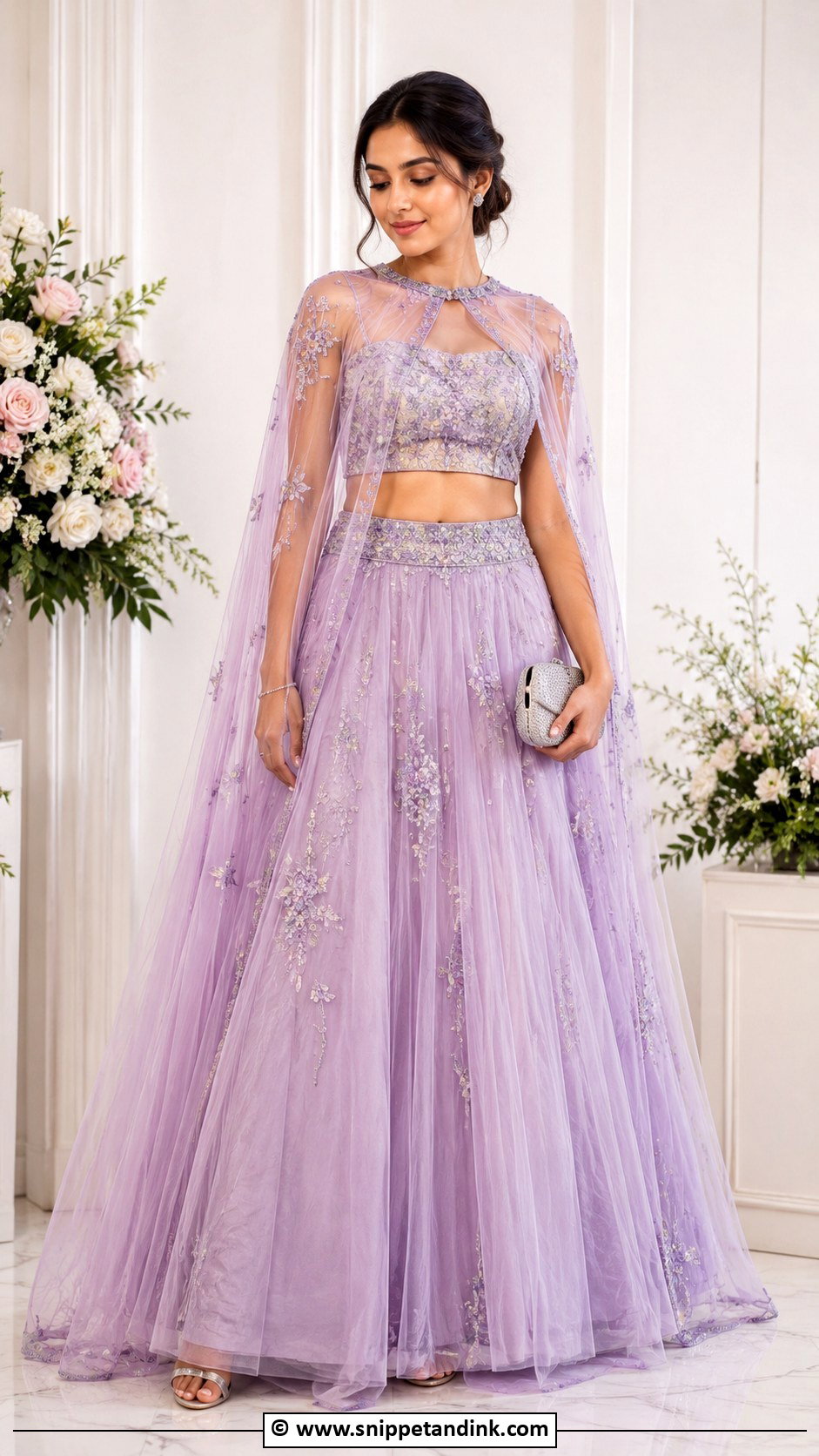 Cape Lehenga For Roka Ceremony - Snippet and Ink - 35 Roka Ceremony Outfits