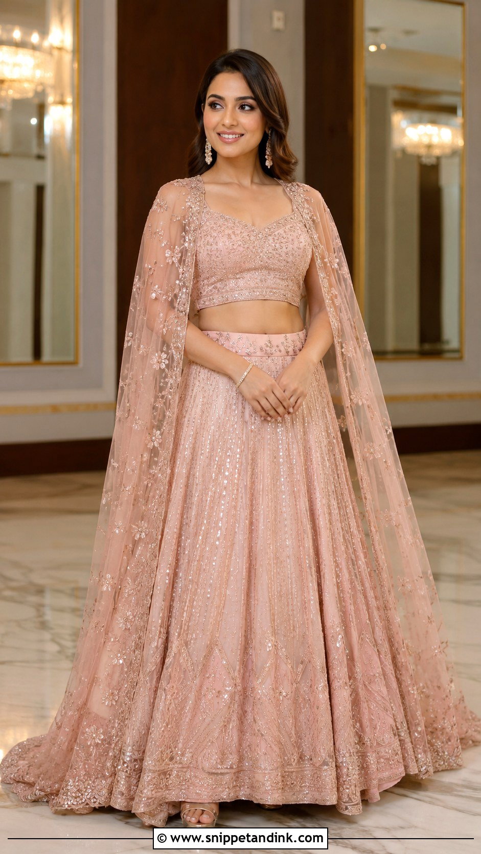 Cape Lehenga For Sangeet - Snippet and Ink - 25 Sangeet Dress Ideas