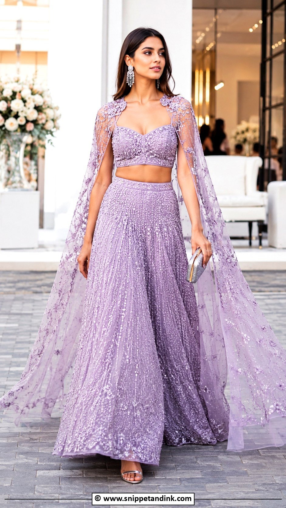Cape Lehenga For Sangeet - Snippet and Ink - 35 Sangeet Outfit Ideas