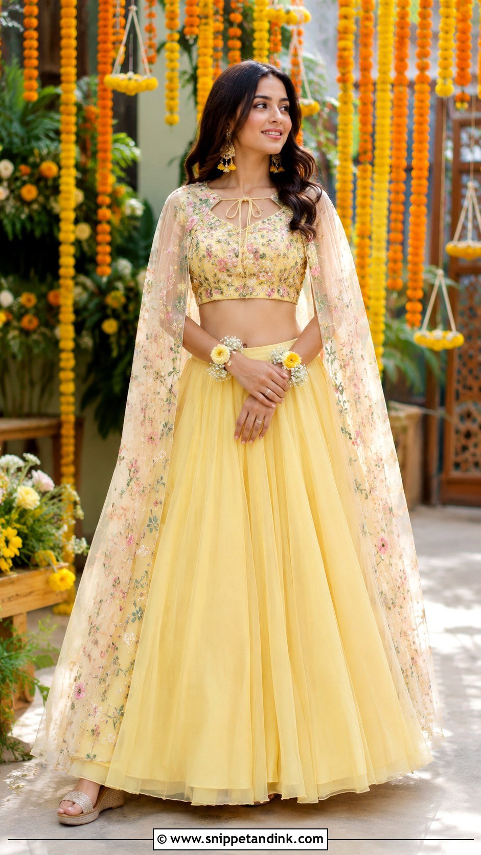 Cape Lehenga Haldi Carnival Outfit - Snippet and Ink - 25 Haldi Carnival Outfit Ideas