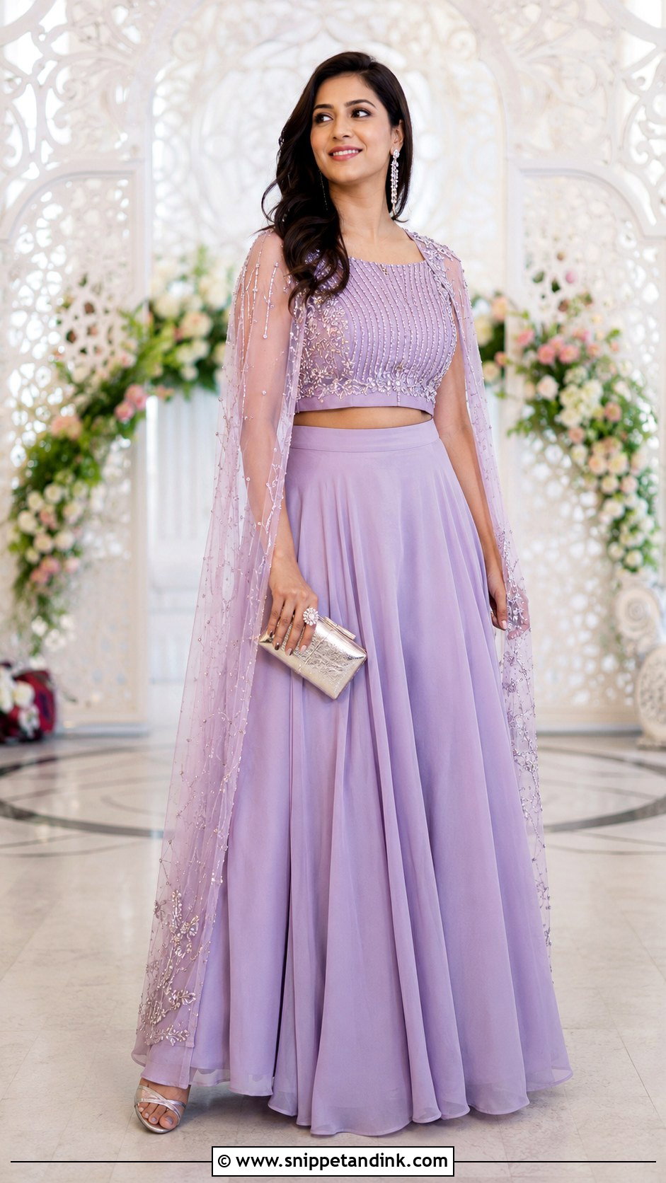 Cape Lehenga Indian Bridesmaid Outfit - Snippet and Ink - 20 Indian Bridemates Dress Ideas