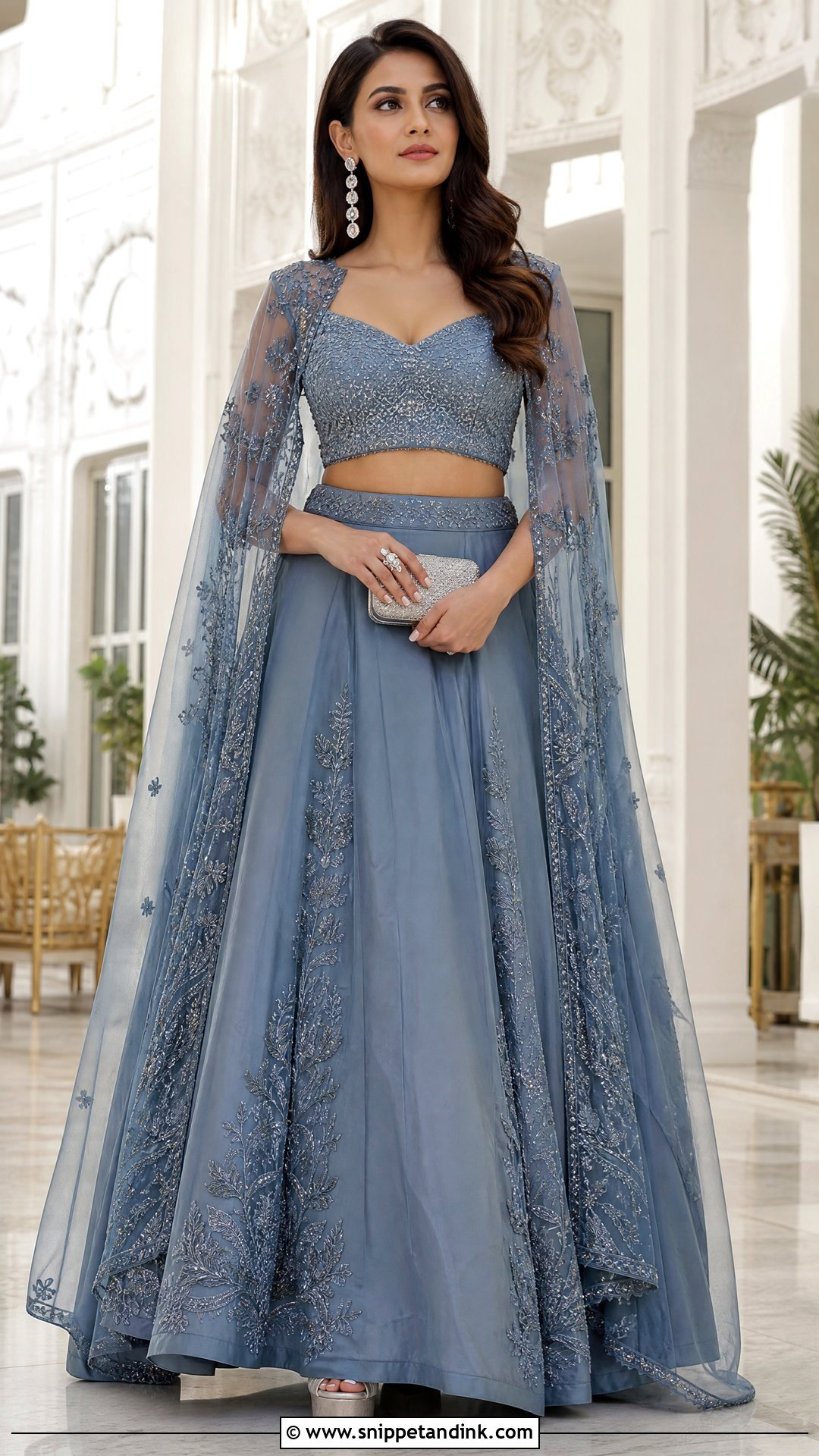 Cape Lehenga Indian Wedding Outfit - Snippet and Ink - 20 Stylish Indian Wedding Outfits Ideas