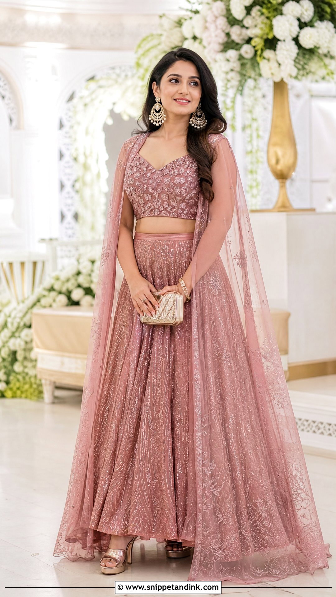 Cape Lehenga Indowestern Wedding Outfit - Snippet and Ink - 25 Indowestern Wedding Outfits
