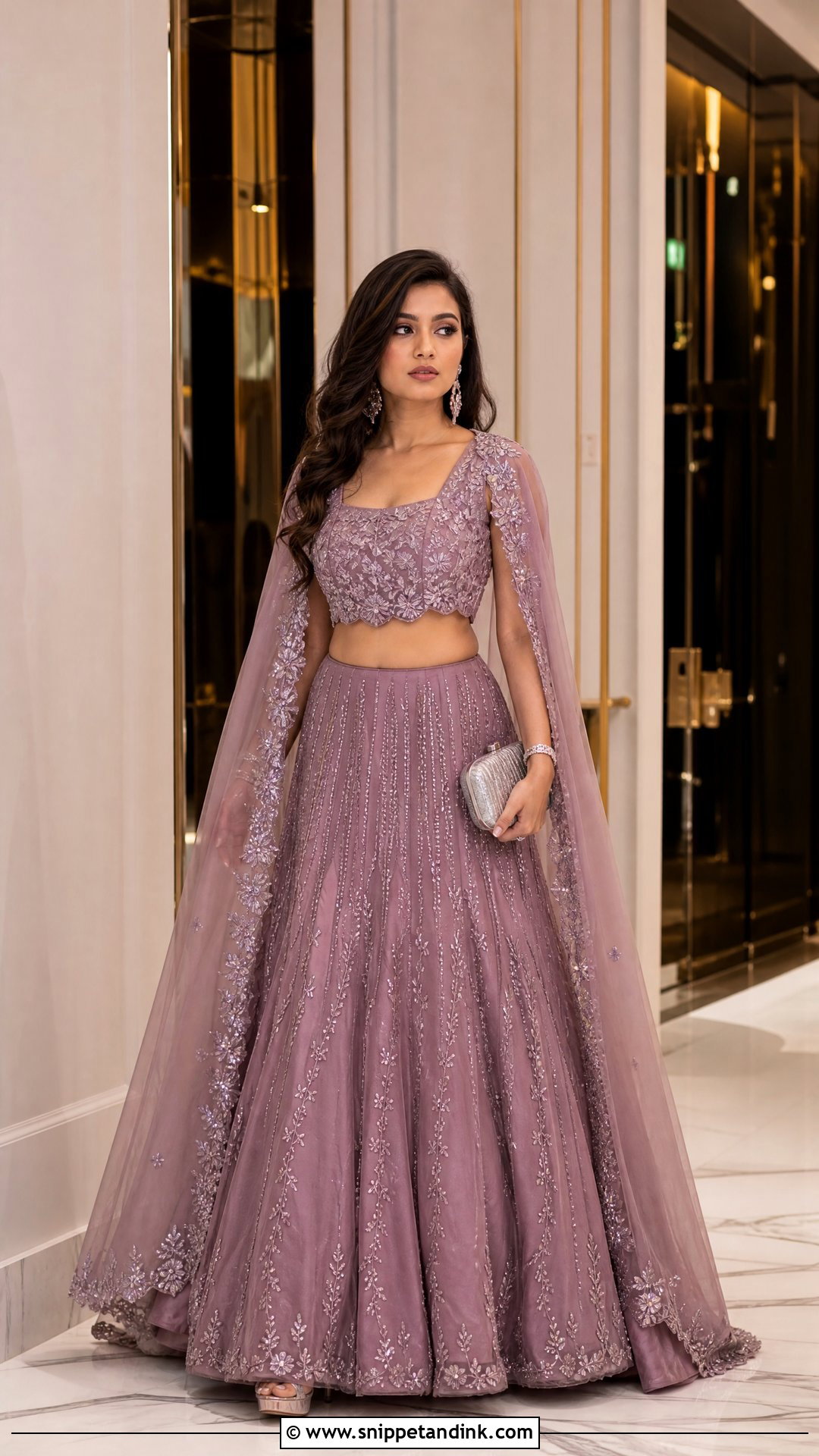 Cape Lehenga Marriage Function Outfit - Snippet and Ink - 20 Marriage Function Outfit for Women Ideas