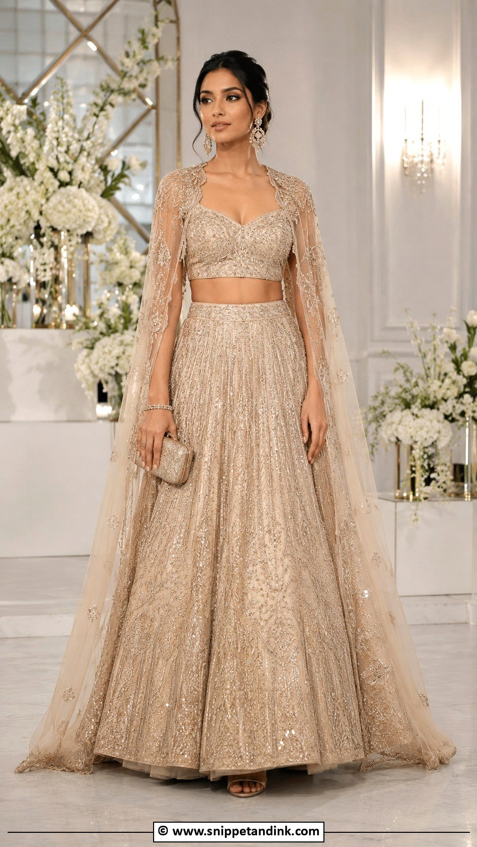 Cape Lehenga Marriage Outfit - Snippet and Ink - 30 Marriage Outfits for Women
