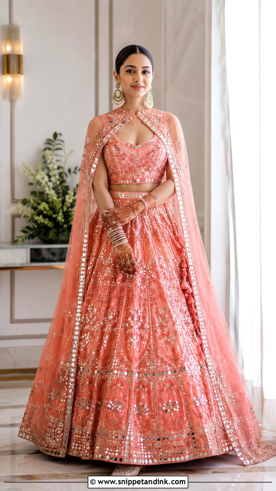 Cape Lehenga Mehandi Dress for Bride - Snippet and Ink - 25 Mehandi Dress for Bride Ideas