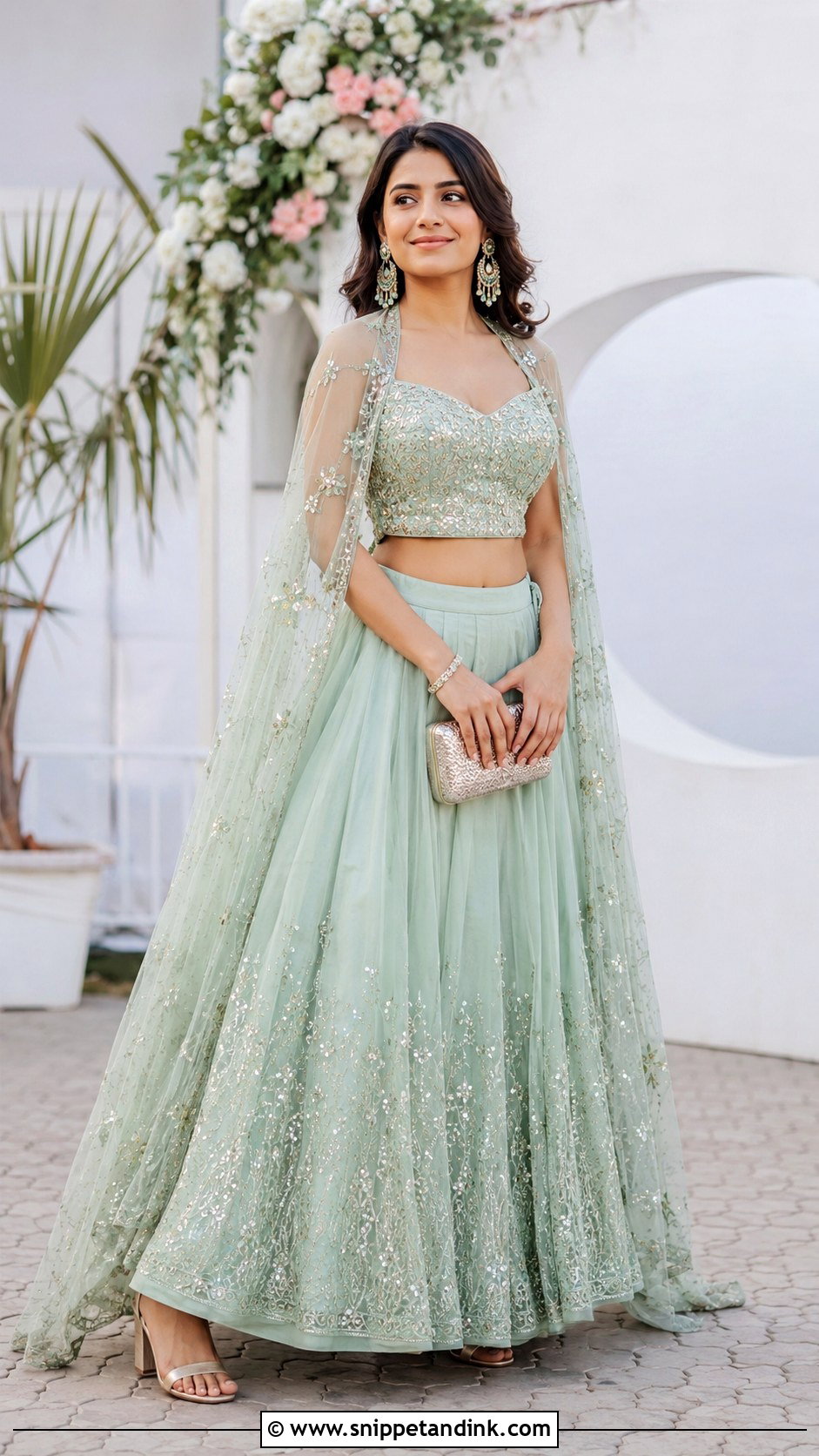 Cape Lehenga Mehendi Dress - Snippet and Ink - 20 Dress for Mehendi Ideas
