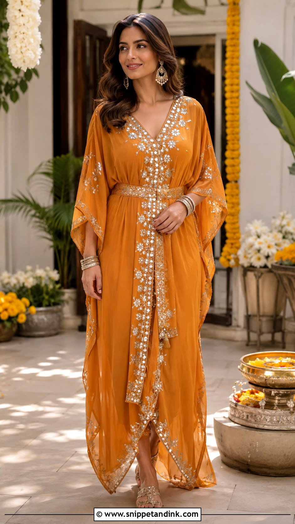 Cape Lehenga Mehendi Outfit - Snippet and Ink - 30 Mehendi Dress Outfits