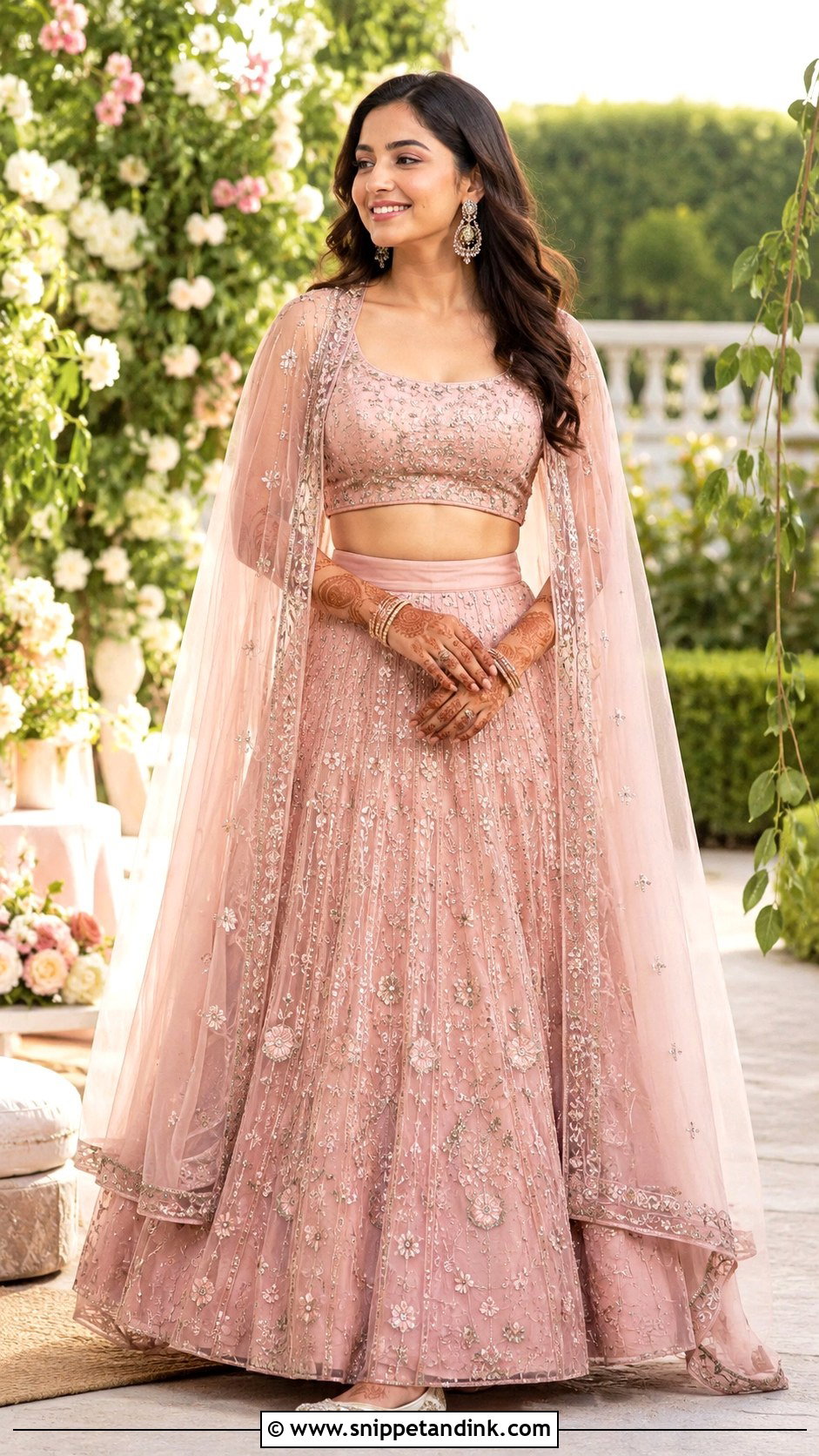 Cape Lehenga Mehendi Outfit - Snippet and Ink - 35 Mehendi Outfits