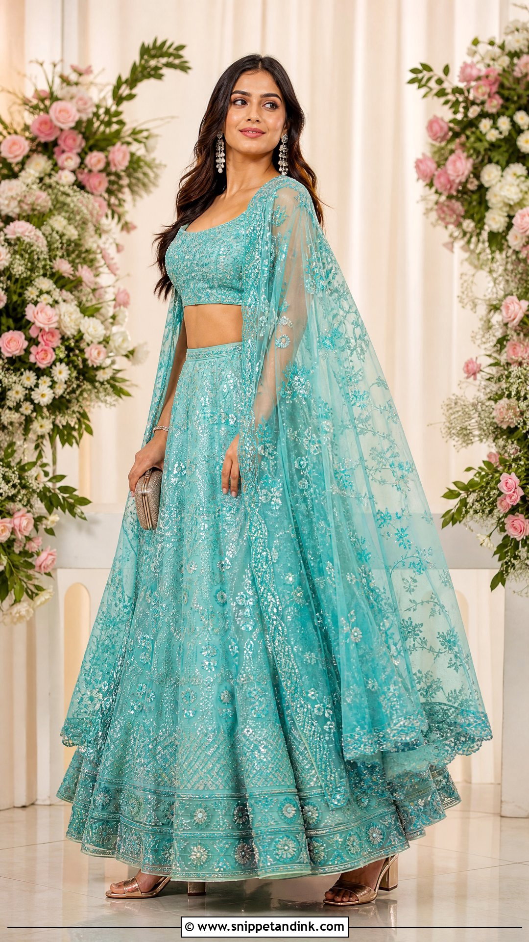 Cape Lehenga Mehendi Outfit - Snippet and Ink - 25 Mehendi Night Outfit Ideas