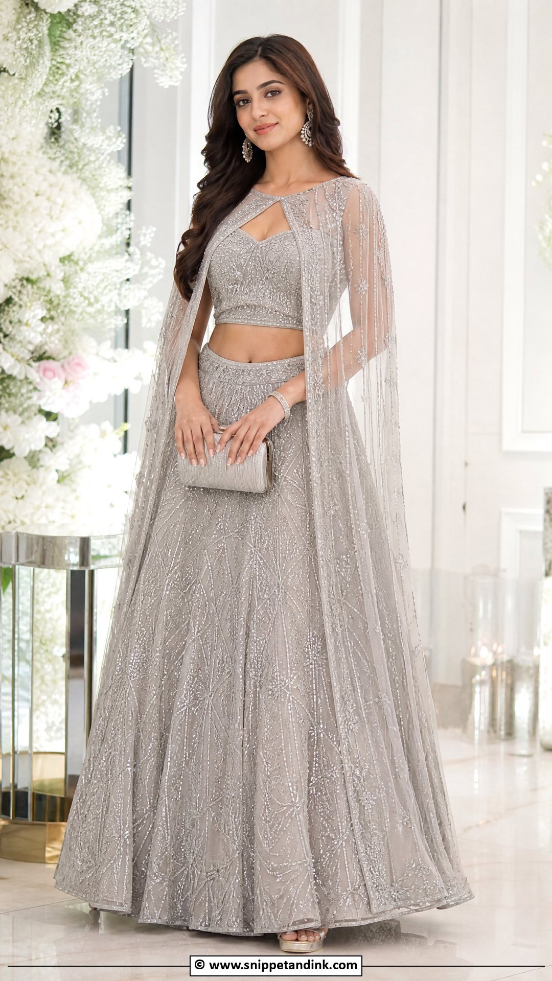 Cape Lehenga Outfit - Snippet and Ink - 35 Indian Wedding Dress Ideas