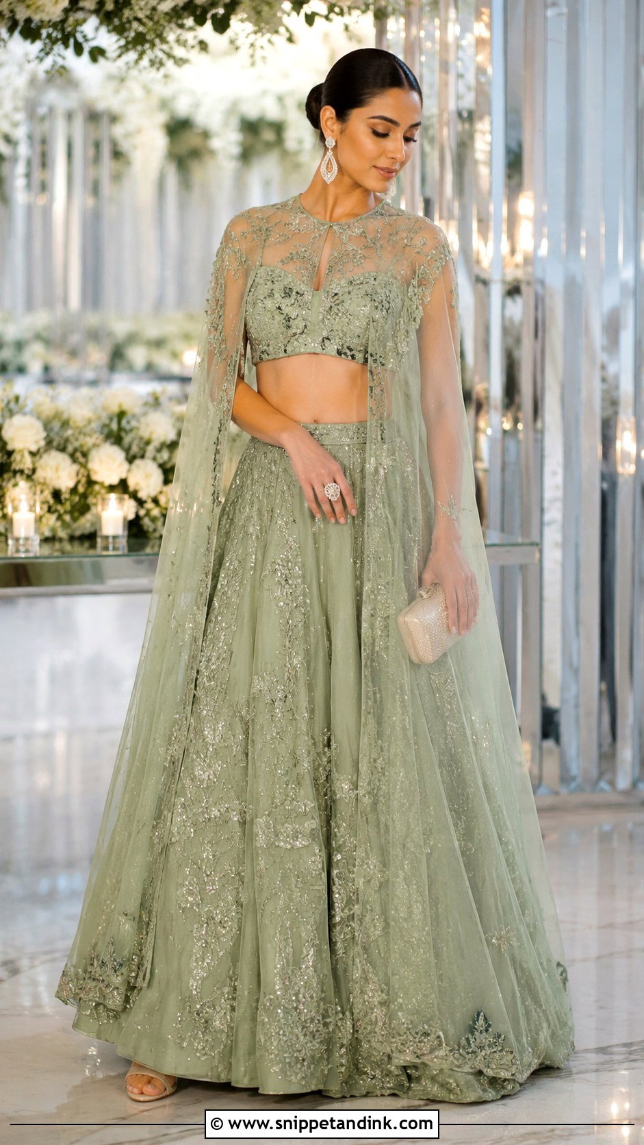 Cape Lehenga Outfit - Snippet and Ink - 25 Desi Wedding Shaadi Outfits