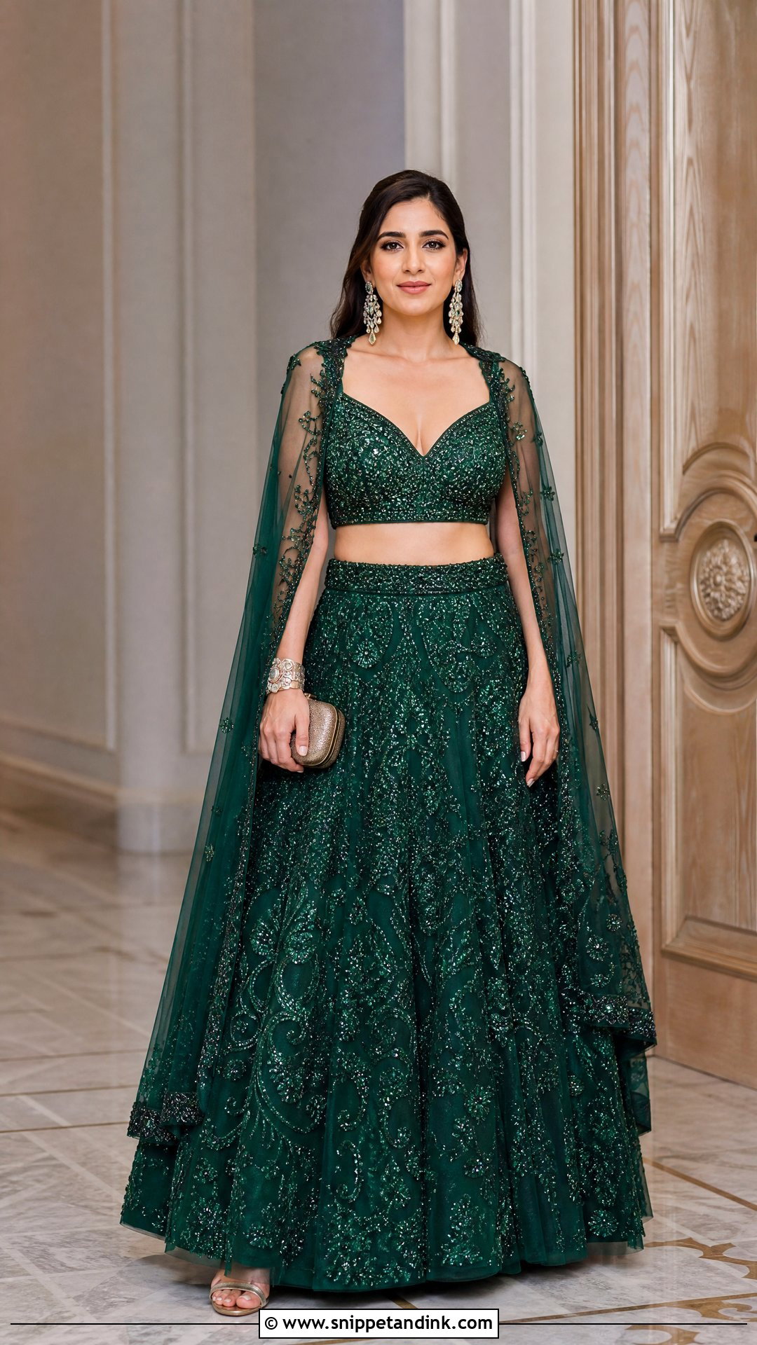 Cape Lehenga Outfit for Sisters Cocktail Function - Snippet and Ink - 20 Sister Marriage Outfit for Sister Ideas