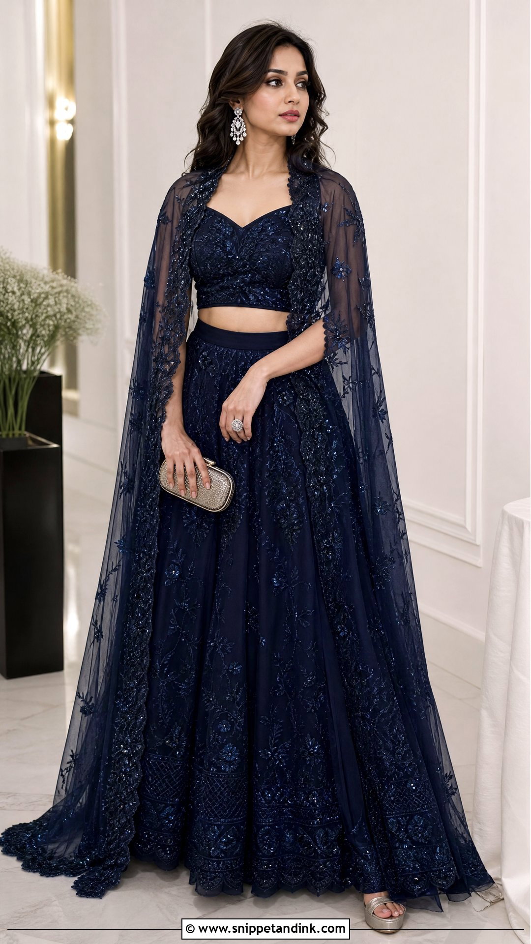 Cape Lehenga Reception Outfit - Snippet and Ink - 20 Outfits for Marriage Functions
