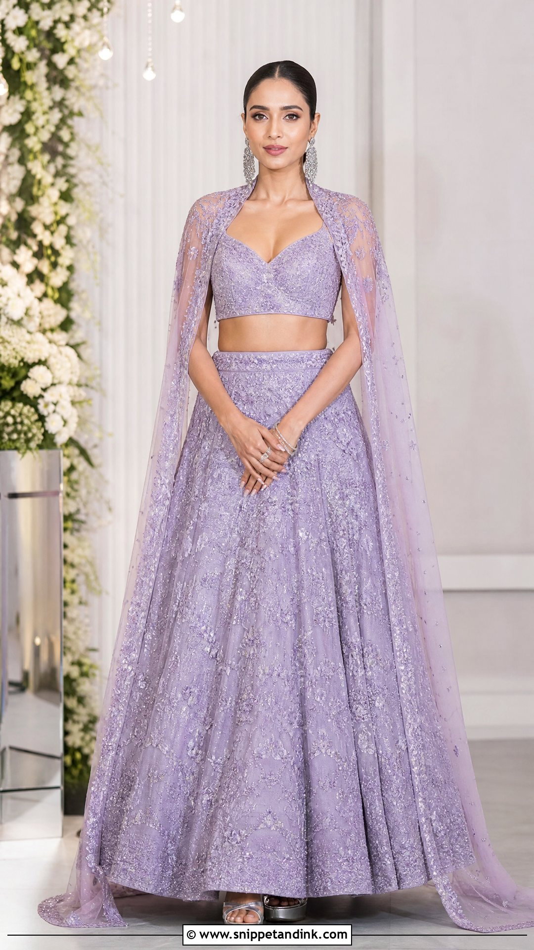 Cape Lehenga Sangeet Dress - Snippet and Ink - 25 Sangeet Dress for Bride Ideas