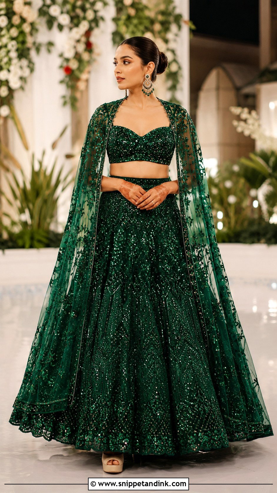 Cape Lehenga Sangeet Outfit - Snippet and Ink - 25 Bridal Sangeet Outfits