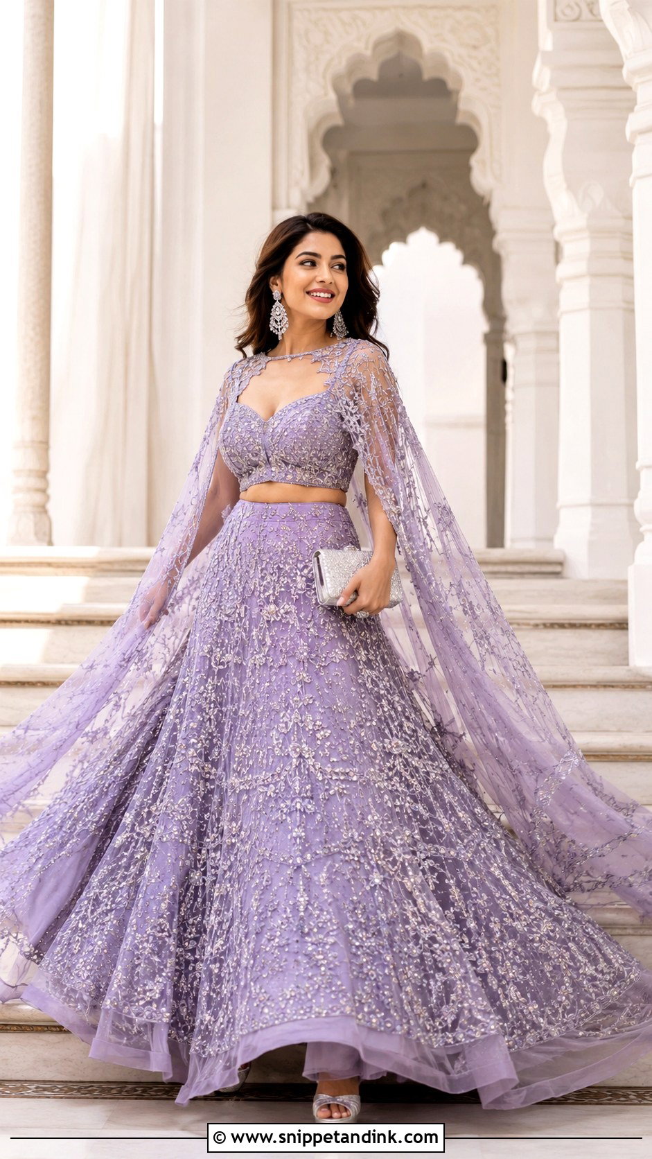 Cape Lehenga Wedding Dress - Snippet and Ink - 20 Best Indian Wedding Dresses