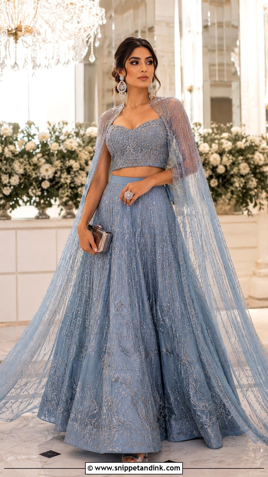 Cape Lehenga Wedding Outfit - Snippet and Ink - 20 Ethnic Wedding Outfits