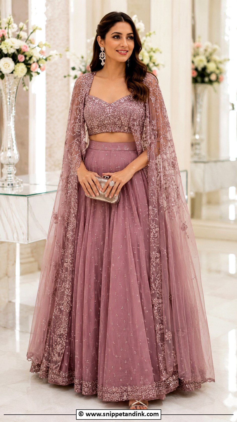 Cape Lehenga Wedding Outfit For Bride Sister - Snippet and Ink - 30 Wedding Outfit for Brides Sister Ideas