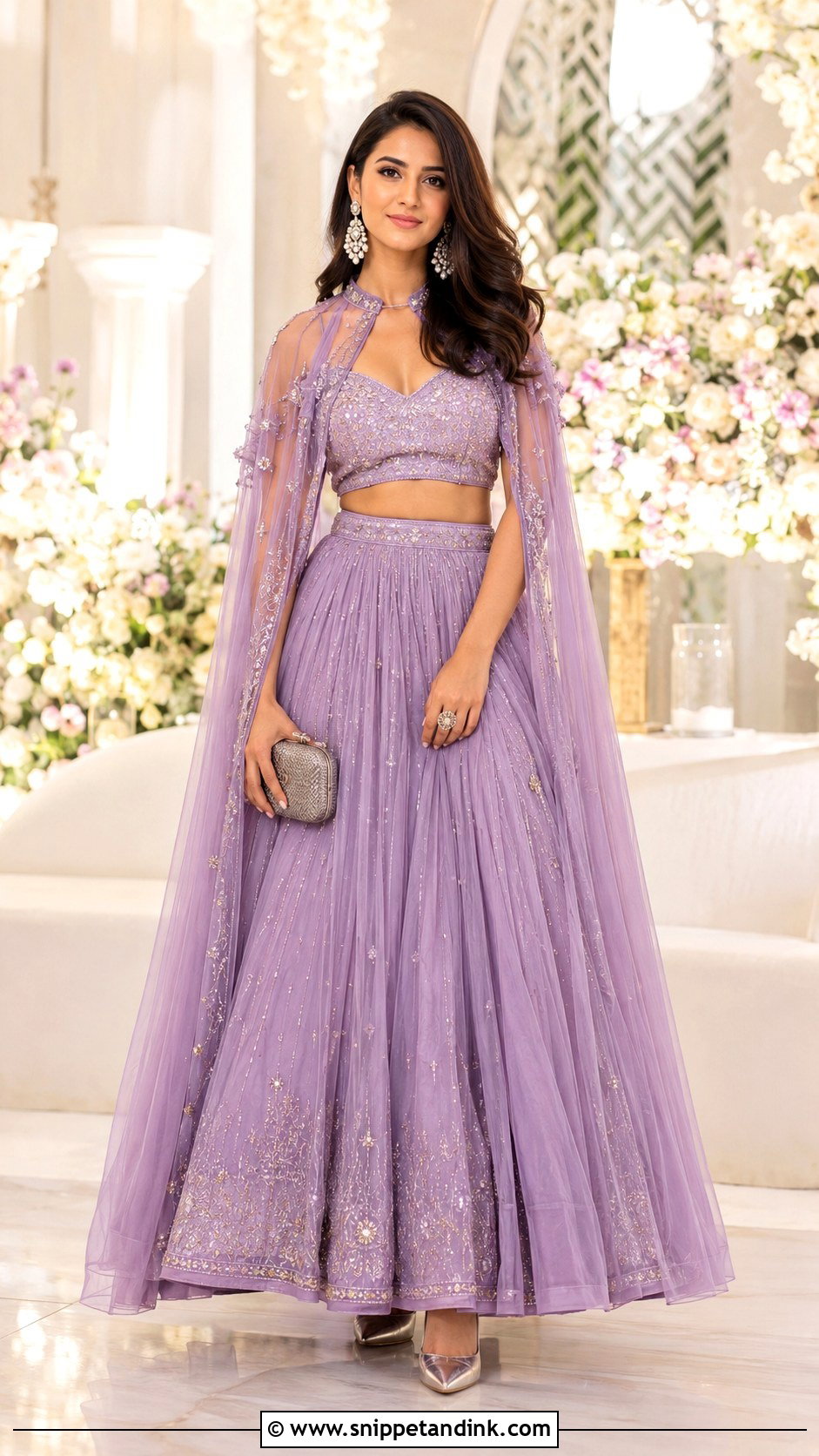 Cape Lehenga for Indian Wedding - Snippet and Ink - 20 Indian Wedding Dresses Ideas