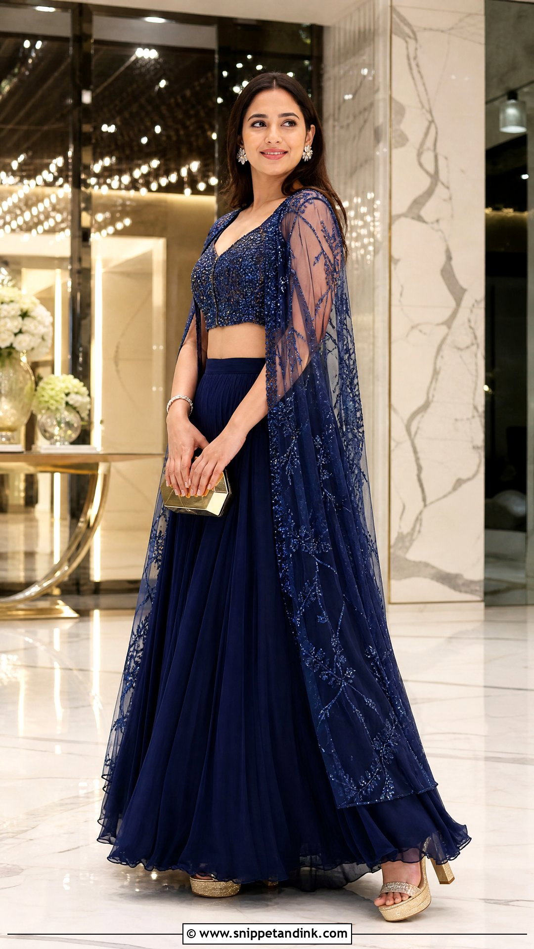 Cape Lehenga for Marriage Function - Snippet and Ink - 20 Outfit Ideas for Marriage Function