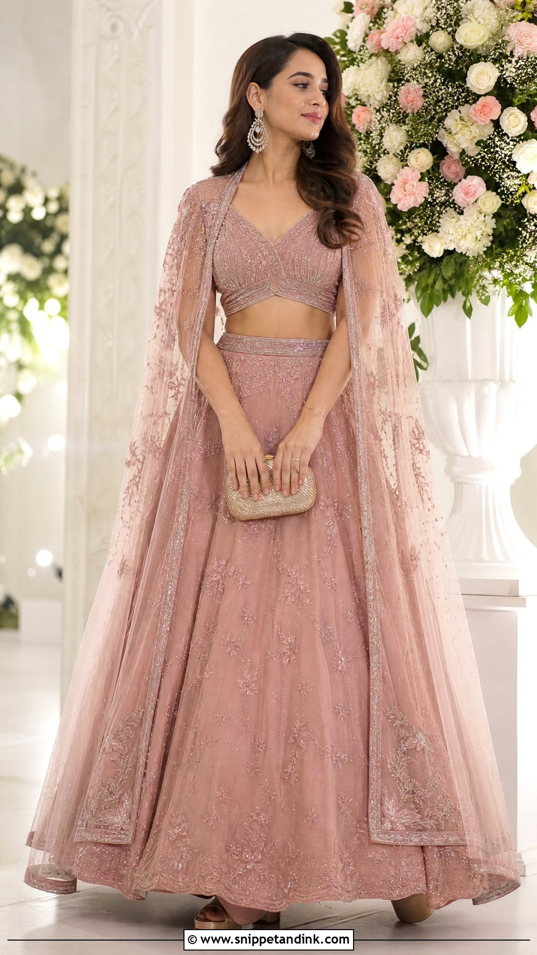 Cape Lehenga for Sangeet - Snippet and Ink - 20 Outfits for Sangeet Indian Weddings