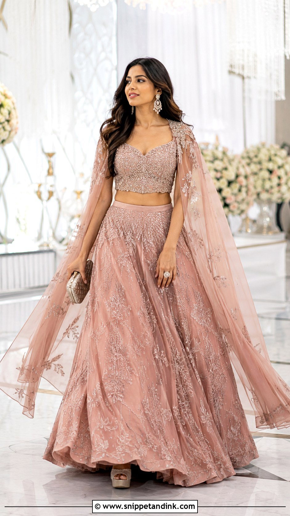 Cape Lehenga for Wedding - Snippet and Ink - 20 Indian Outfit for Wedding Ideas