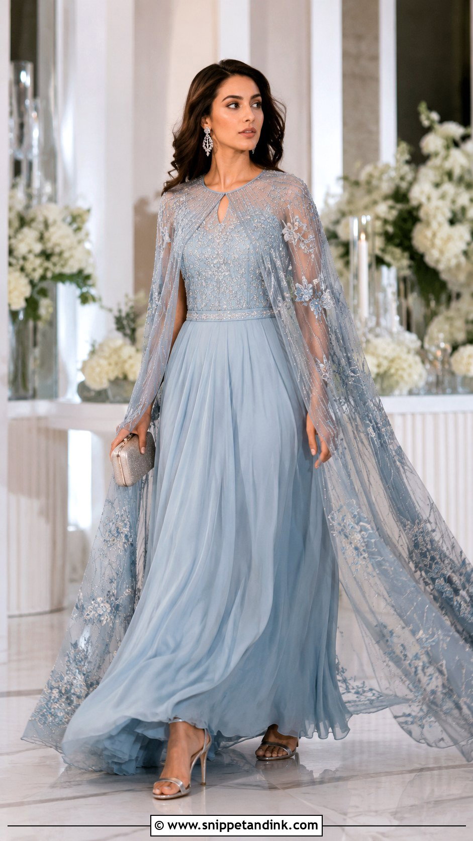 Cape Long Frock for Wedding - Snippet and Ink - 25 Long Frock Designs for Wedding