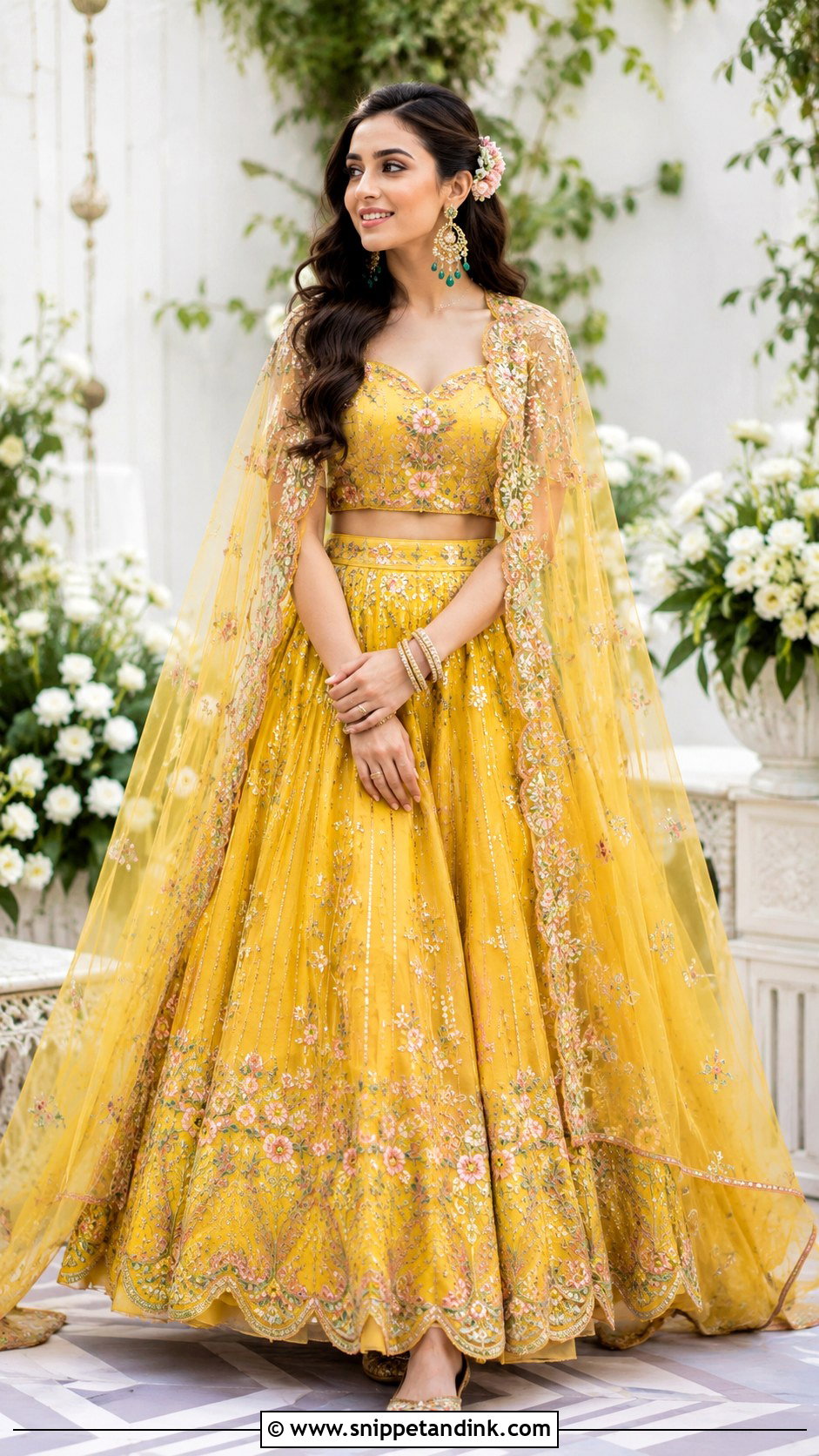 Cape Mehndi Lehenga For Bride - Snippet and Ink - 25 Mehndi Dress Ideas for Bride