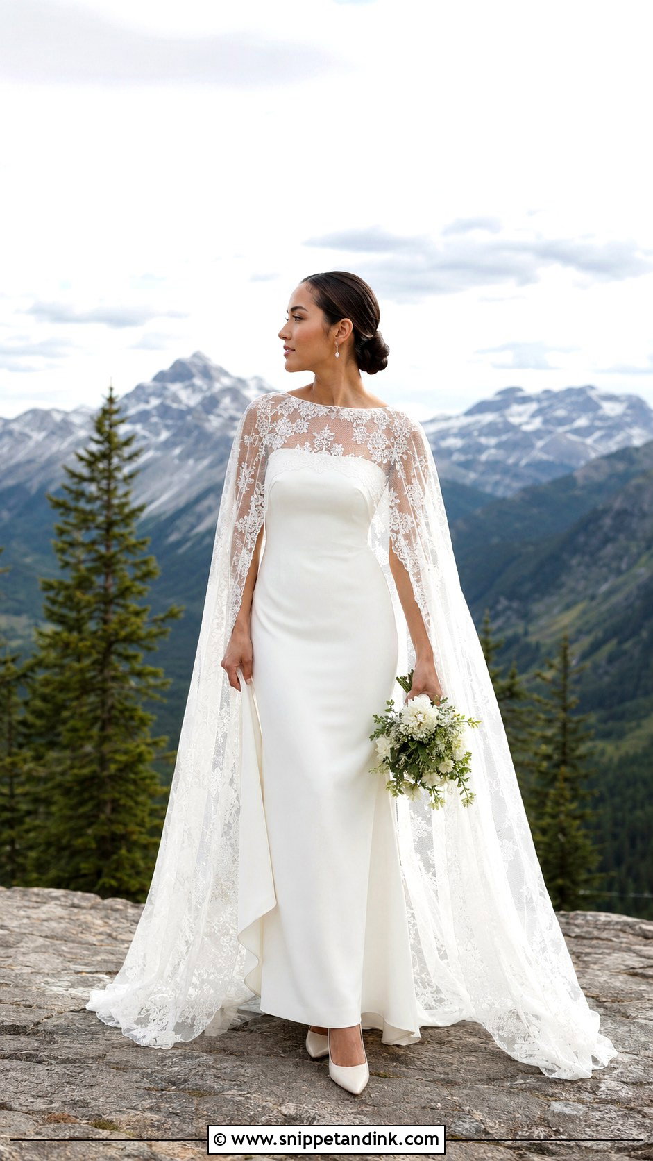 Cape Mountain Wedding Dress - Snippet and Ink - 25 Mountain Wedding Dress Ideas