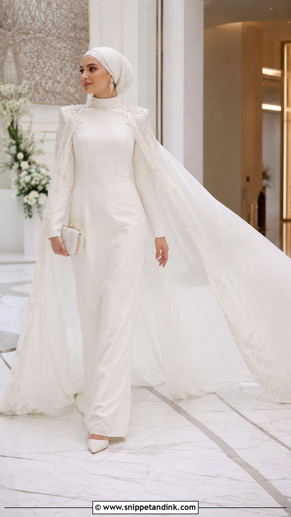 Cape Muslim Bridal Dress - Snippet and Ink - 20 Bridal Muslim Dresses