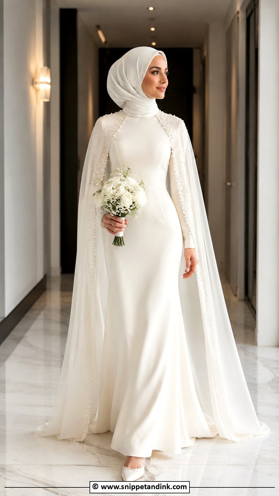 Cape Muslim Wedding Gown - Snippet and Ink - 30 Muslim Wedding Gown Ideas
