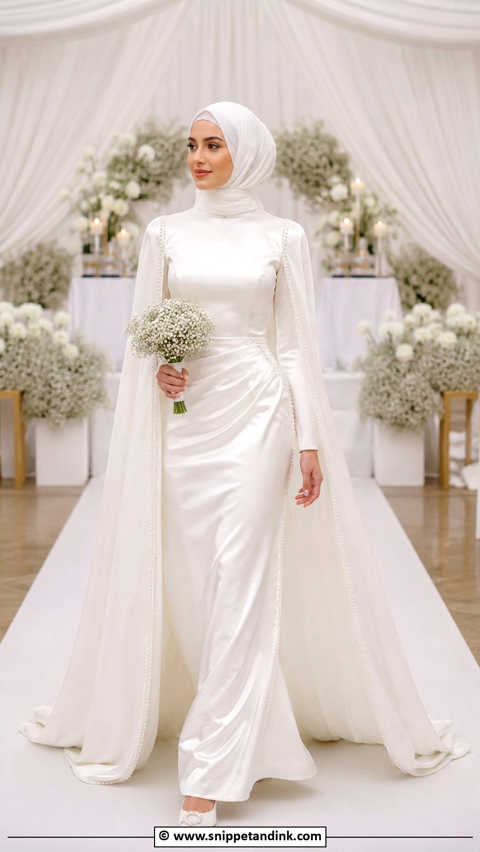 Cape Muslimah Wedding Dress - Snippet and Ink - 30 Muslimah Wedding Dress Ideas