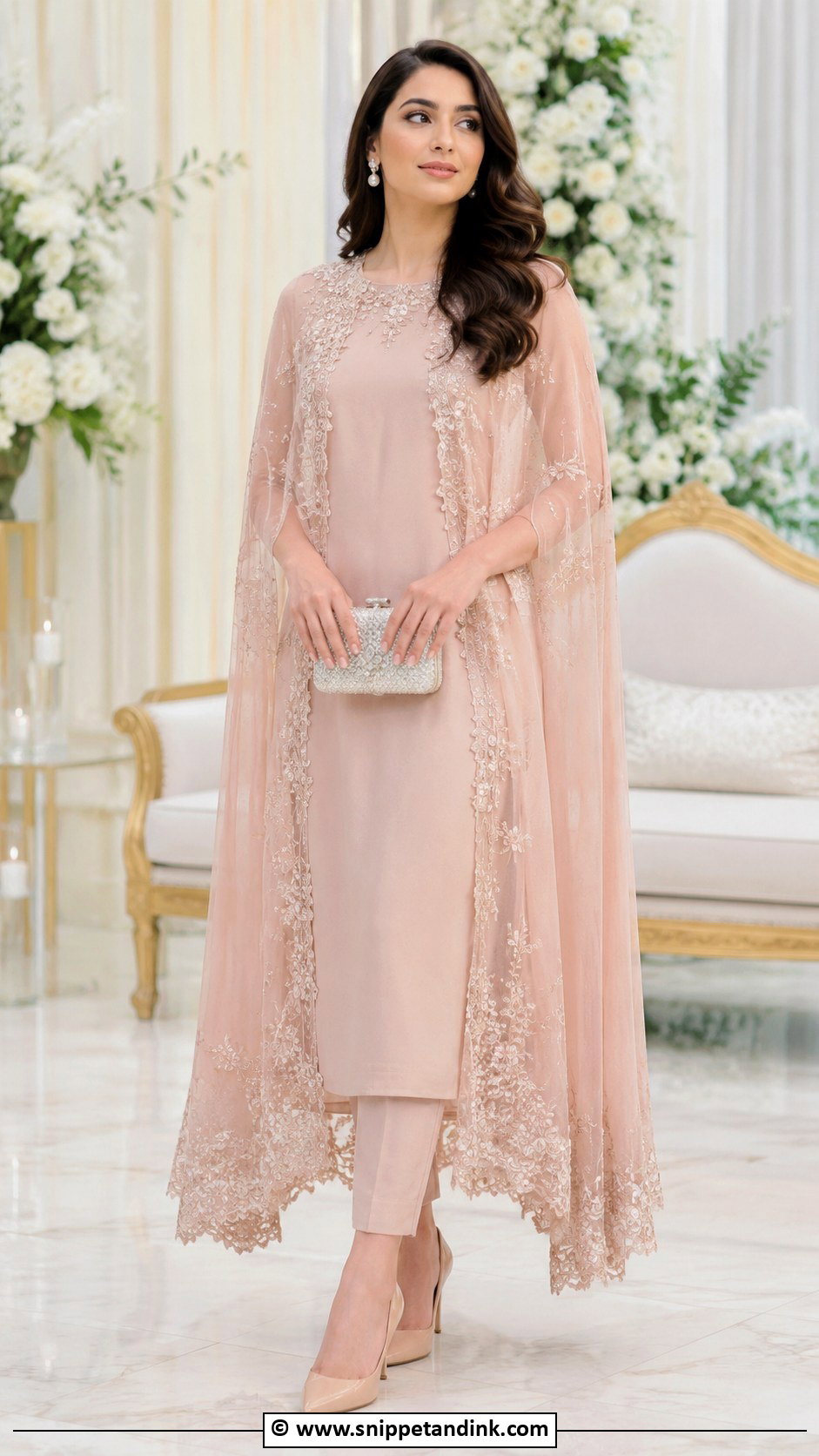 Cape Nikkah Dress Outfit - Snippet and Ink - 35 Nikkah Outfit Ideas