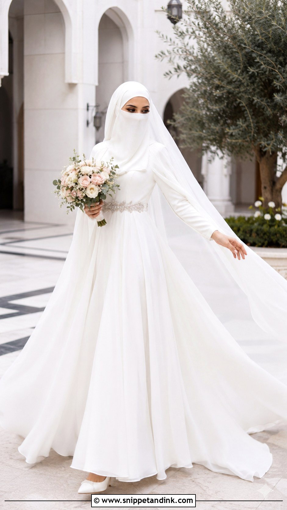 Cape Niqab Bride Dress - Snippet and Ink - 30 Niqab Bride Ideas