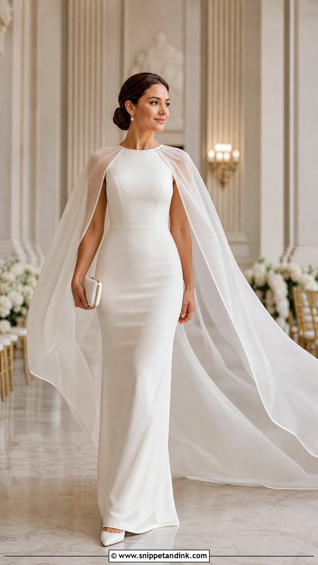 Cape Pencil Wedding Dress - Snippet and Ink - 20 Pencil Wedding Dress Ideas