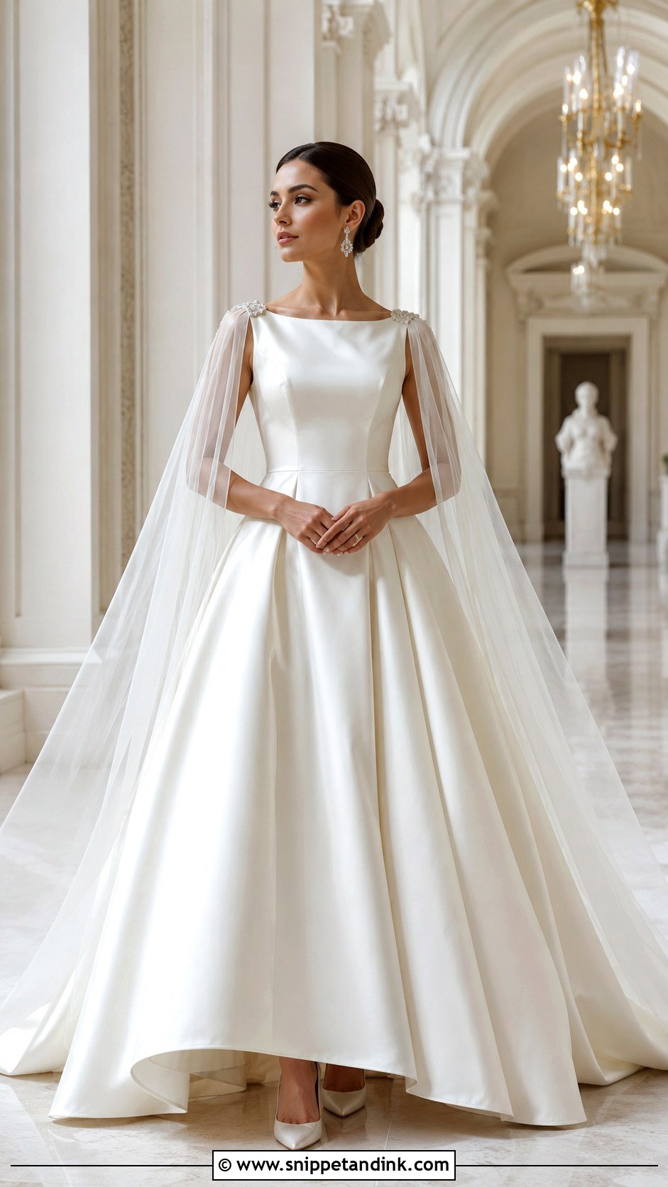 Cape Princess Gown Wedding Dress - Snippet and Ink - 25 Princess Gown Wedding Dress Ideas